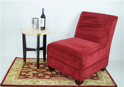 Burgandy Microfiber Slipper Chair by Cost Plus Inc