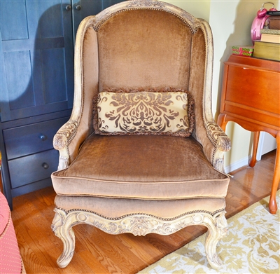 Velvet Wing Chair by Ferguson Copeland