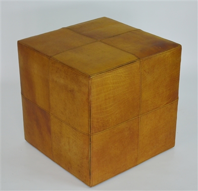 Leather Cowhide Ottoman Cube