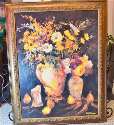 Floral Oil on Canvas by Allayn Stevens