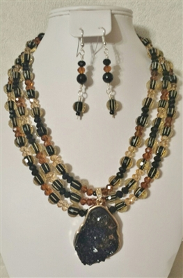 3 Strand Crystal Necklace