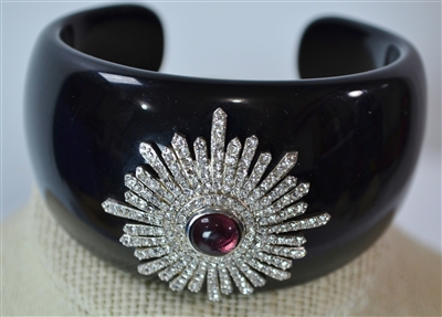 Purple Crystal Cuff by Miriam Salat